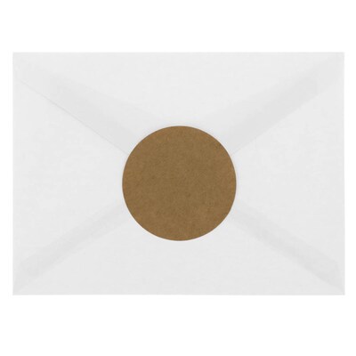 JAM Paper® Round Circle Label Sticker Seals, 2.5 inch diameter, Brown Kraft, 120/pack (2147618897)