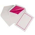 JAM Paper® Colorful Border Stationery Set, 52 Large Cards and 50 Envelopes, Pink (2237719073)
