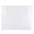 JAM Paper® Plastic Portfolio with Circular Tuck Flap Closure - 8 1/2 x 6 1/2 x 1/4 - Clear Frost - 24/pack