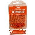 JAM Paper Jumbo Paper Clips, Orange, 3/Pack (42186871B)