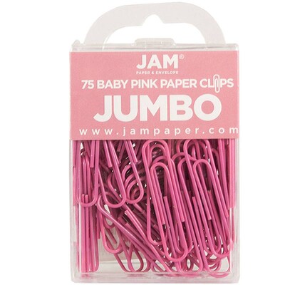 JAM Paper Jumbo  Paper Clips, Pink, 3/Pack (42186873B)