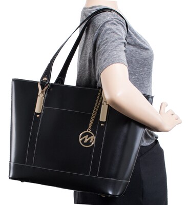 McKleinUSA Leather Ladies' Tote with Tablet Pocket, Black (4T9994)