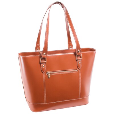 McKleinUSA Leather Ladies' Tote with Tablet Pocket, Orange (4T9993)