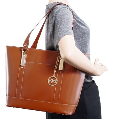 McKleinUSA Leather Ladies' Tote with Tablet Pocket, Orange (4T9993)