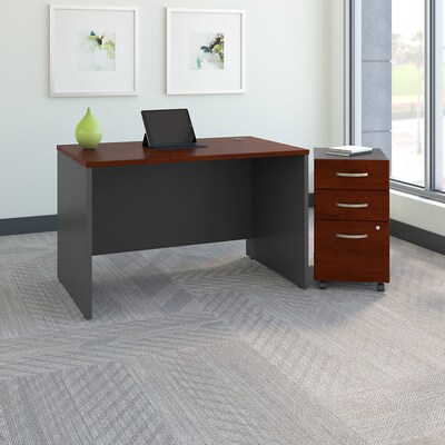 Bush Business Furniture Westfield 48W x 30D Office Desk w/ Mobile File Cabinet, Hansen Cherry (SRC048HCSU)