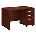 Bush Business Furniture Westfield 48W x 30D Office Desk with Mobile File Cabinet, Mahogany, Installed (SRC048MASUFA)