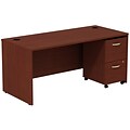 Bush Business Furniture Westfield Desk w/ 2 Drawer Mobile Pedestal, Mahogany (SRC028MASU)