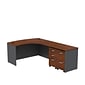 Bush Business Furniture Westfield Bow Front Right Handed L Shaped Desk w/ 2 Mobile Pedestals, Hansen