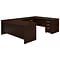 Bush Business Furniture Westfield 72W x 36D Bow Front U Shaped Desk w/ Mobile File Cabinets, Mocha C