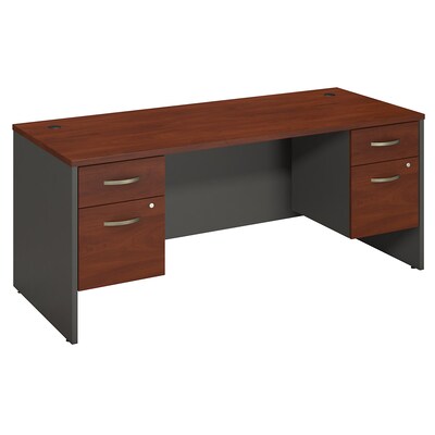 Bush Business Furniture Westfield 72W x 30D Desk with 2 Pedestals, Hansen Cherry (SRC064HCSU)