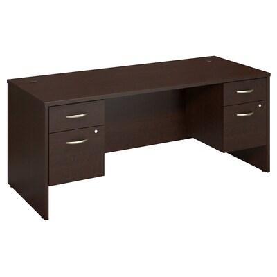 Bush Business Furniture Westfield 72W x 30D Desk with 2 Pedestals, Mocha Cherry, Installed (SRC064MRSUFA)