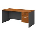Bush Business Furniture Westfield 66W x 30D Office Desk with 3/4 Pedestal, Natural Cherry (SRC071NCSU)