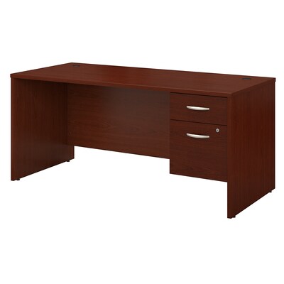 Bush Business Furniture Westfield 66W x 30D Office Desk with 3/4 Pedestal, Mahogany, Installed (SRC071MASUFA)