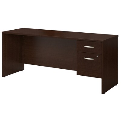 Bush Business Furniture Westfield 72W x 24D Office Desk with 3/4 Pedestal, Mocha Cherry (SRC070MRSU)