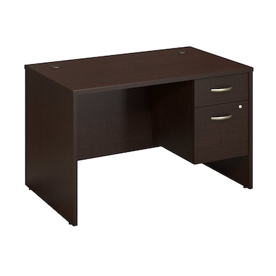 Bush Business Furniture Westfield 48W x 30D Desk with 3/4 Pedestal, Mocha Cherry, Installed (SRC067MRSUFA)