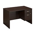 Bush Business Furniture Westfield 48W x 30D Desk with 3/4 Pedestal, Mocha Cherry (SRC067MRSU)