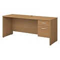 Bush Business Furniture Westfield 72W x 24D Office Desk with 3/4 Pedestal, Light Oak (SRC070LOSU)