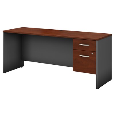 Bush Business Furniture Westfield 72W x 24D Office Desk with 3/4 Pedestal, Hansen Cherry, Installed (SRC070HCSUFA)