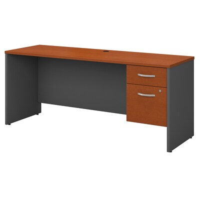 Bush Business Furniture Westfield 72W x 24D Office Desk with 3/4 Pedestal, Auburn Maple (SRC070AUSU)