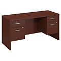 Bush Business Furniture Westfield 60W x 24D Desk Credenza with 2 Pedestals, Mahogany (SRC066MASU)