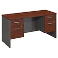 Bush Business Furniture Westfield 60W x 24D Desk Credenza with 2 Pedestals, Hansen Cherry (SRC066HCSU)