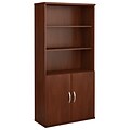 Bush Business Furniture Westfield 5-Shelf 72H Bookcase with Doors, Hansen Cherry (SRC103HC)