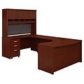 Bush Business Furniture Westfield 60W Left Handed Bow Front U Shaped Desk with Hutch and Storage, Mahogany (SRC093MASU)