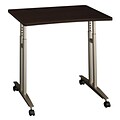 Bush Business Furniture Westfield Adjustable Height Mobile Table, Mocha Cherry (WC12982)