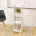 Way Basics 44.8H 3-Shelf Trio Narrow Bookcase Modern Eco Storage Shelf, White (WB-3NC-WE)