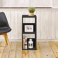 Way Basics 30.2H 2-Shelf Duo Narrow Bookcase Eco Storage Shelf, Black Wood Grain (WB-2NC-BK)