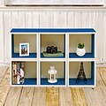 Way Basics 25.6H x 40.2W 6 Stackable Modular Modern Eco Storage Cube System, Blue (PS-MC-6-BE)