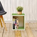 Way Basics 15.5H x 13.4W Modular Storage Cube Plus Modern Eco Organizer, Green (BS285340390GN)