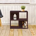 Way Basics 24.8H Quad Cubby Bookcase, Stackable Organizer, Modern Eco Storage Shelf, Espresso Wood Grain (WB-4CUBE-EO)