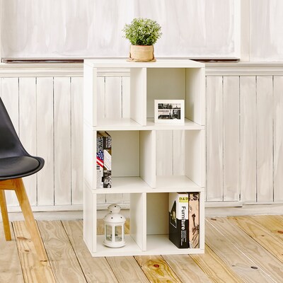 Way Basics 36.8H 3-Shelf Laguna Bookcase Modern Eco Storage Shelf, White (WB-3SC-WE)