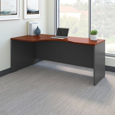 Bush Business Furniture Westfield 72"W Left Handed Corner Desk, Hansen Cherry/Graphite Gray (WC24432)