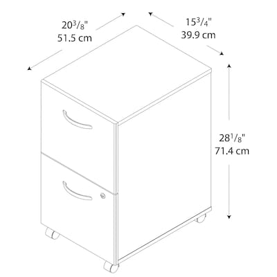 Bush Furniture Bush Series 2-Drawer Mobile Vertical File Cabinet, Letter/Legal Size, Lockable, Hansen Cherry (WC24452)