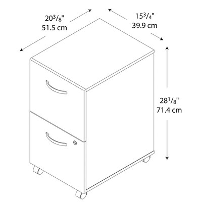 Bush Furniture Bush Series 2-Drawer Mobile Vertical File Cabinet, Letter/Legal Size, Lockable, Hansen Cherry (WC24452)