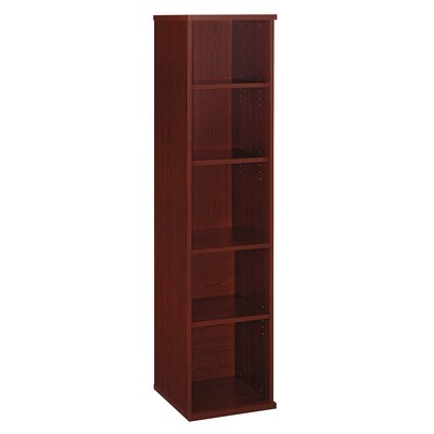 Bush Business Furniture Westfield 18W 5 Shelf Bookcase, Mahogany, Installed (WC36712FA)
