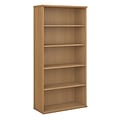 Bush Business Furniture Westfield 36W 5 Shelf Bookcase, Light Oak (WC60314)