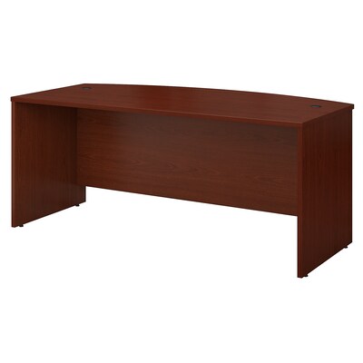 Bush Business Furniture Westfield 72W x 36D Bow Front Desk, Mahogany, Installed (WC36746FA)