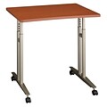 Bush Business Furniture Westfield Adjustable Height Mobile Table, Auburn Maple, Installed (WC48582FA)