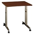 Bush Business Furniture Adjustable Height Mobile Table, Hansen Cherry, Installed (XXXWC24482FA)