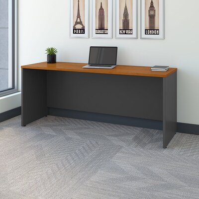 Bush Business Furniture Westfield 72"W Credenza Desk, Natural Cherry/Graphite Gray (WC72426)