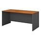 Bush Business Furniture Westfield 60"W Credenza Desk, Natural Cherry/Graphite Gray (WC72461)