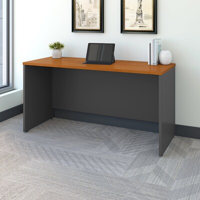 Bush Business Furniture Westfield 60W Credenza Desk, Natural Cherry/Graphite Gray (WC72461)