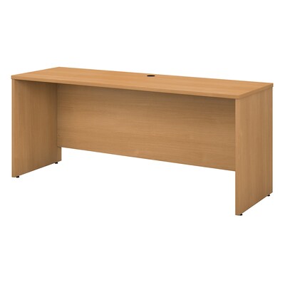Bush Business Furniture Westfield 72W x 36D Bow Front Desk, Light Oak, Installed (WC60346FA)