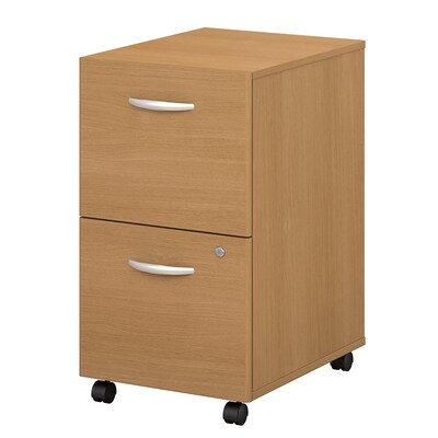 Bush Business Furniture Westfield 2 Drawer Mobile File Cabinet, Light Oak, Installed (WC60352SUFA)