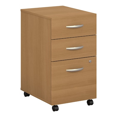 Bush Business Furniture Westfield 3 Drawer Mobile File Cabinet, Light Oak, Installed (WC60353SUFA)