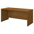 Bush Business Furniture Milano2 72W RH Single 3Drw Pedestal Bow Front Desk, Harvest Cherry, Installed (WC67561FA)