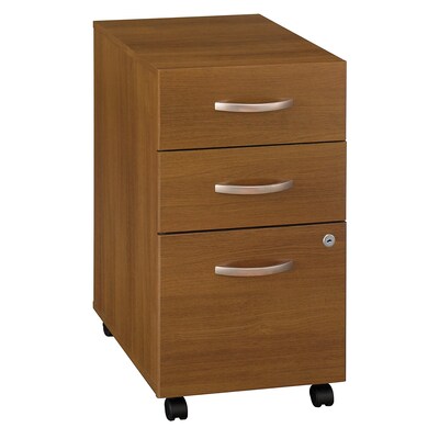 Bush Business Furniture Westfield 3 Drawer Mobile File Cabinet, Warm Oak (WC67553)